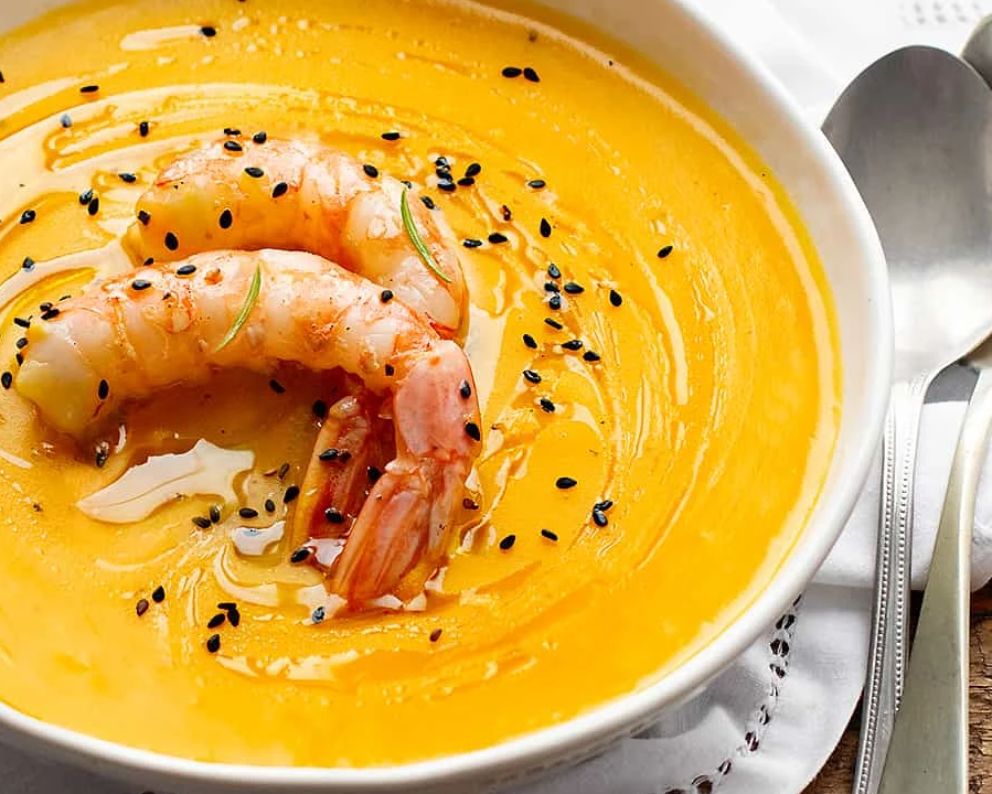 Ricette : Vellutata di zucca e gamberi